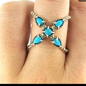 Carolyn Pollack Artist Signed Turquoise Ring Size 8